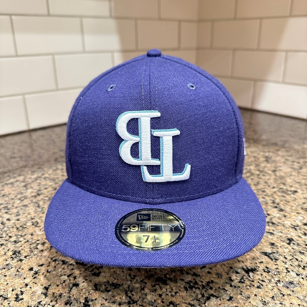 Tampa Bay Rays New Era 59FIFTY Fitted Hat 7 1/4 Purple Wool MLB New